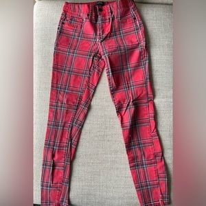 Red plaid pants